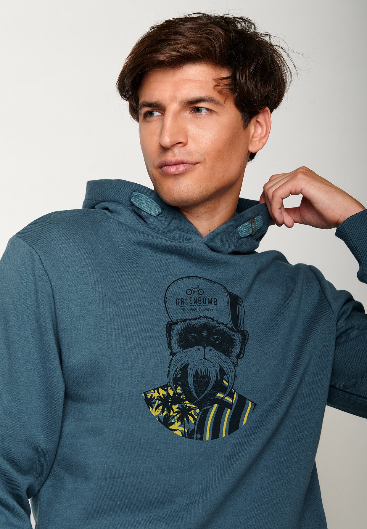 Blauer Kuschliger Hoodie aus Bio-Baumwolle für Herren (3)