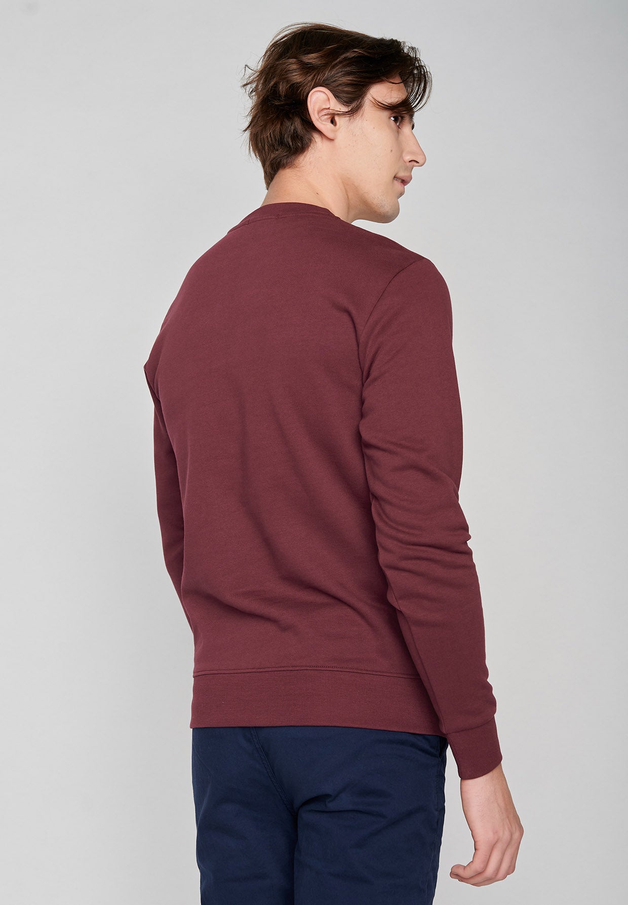 Rot:  Gemütliches Sweatshirt aus Bio-Baumwolle für Herren [7147]