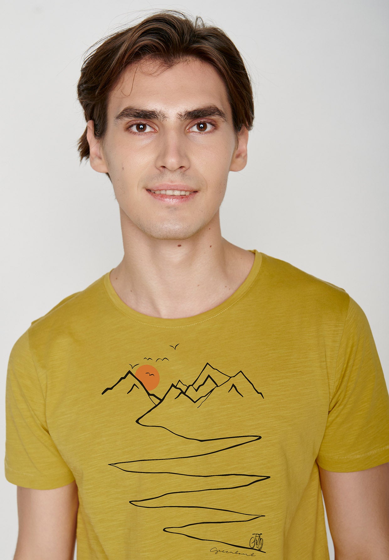 Gelb:  Lässiges T-Shirt aus Bio-Baumwolle für Herren [7171]
