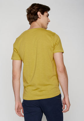 Gelb:  Lässiges T-Shirt aus Bio-Baumwolle für Herren [7172]
