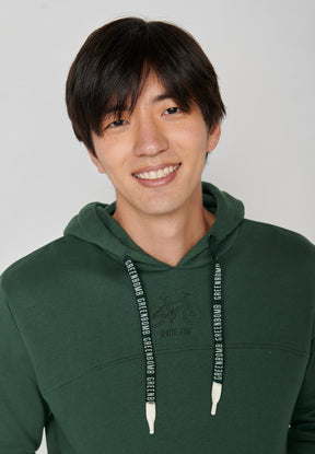Bottle Green: Lässiger Hoodie aus Bio-Baumwolle für Herren [7177]