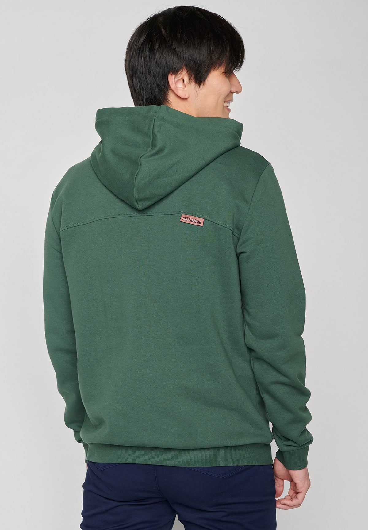 Bottle Green: Lässiger Hoodie aus Bio-Baumwolle für Herren [7179]