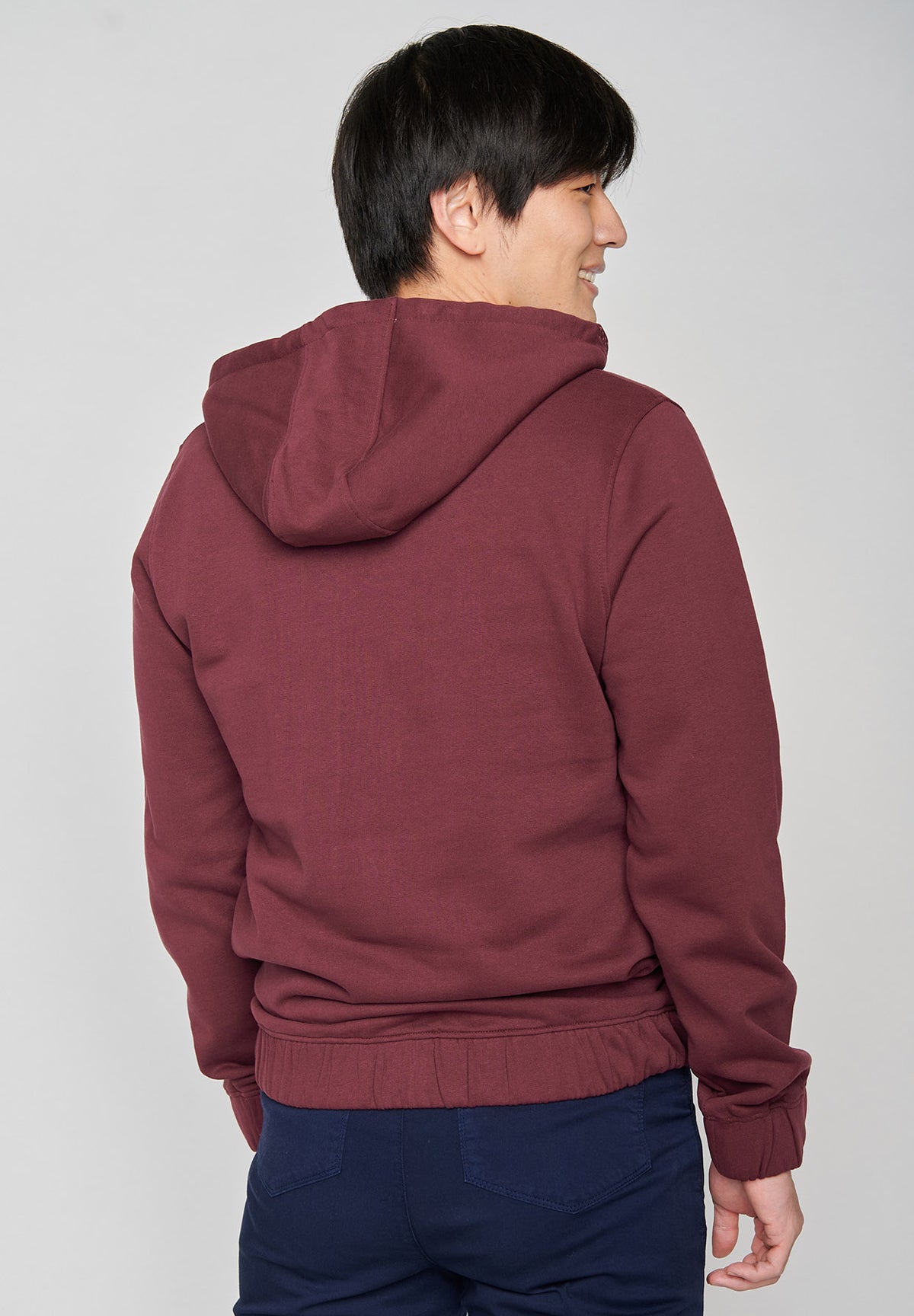 Rot:  Lässiger Half-Zip aus Bio-Baumwolle für Herren [7191]