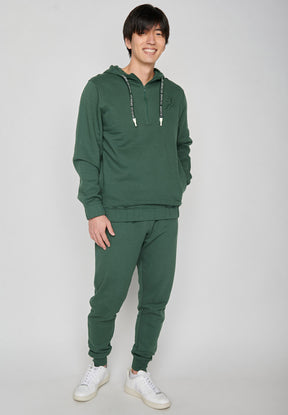 Bottle Green: Lässiger Half-Zip aus Bio-Baumwolle für Herren [7192]