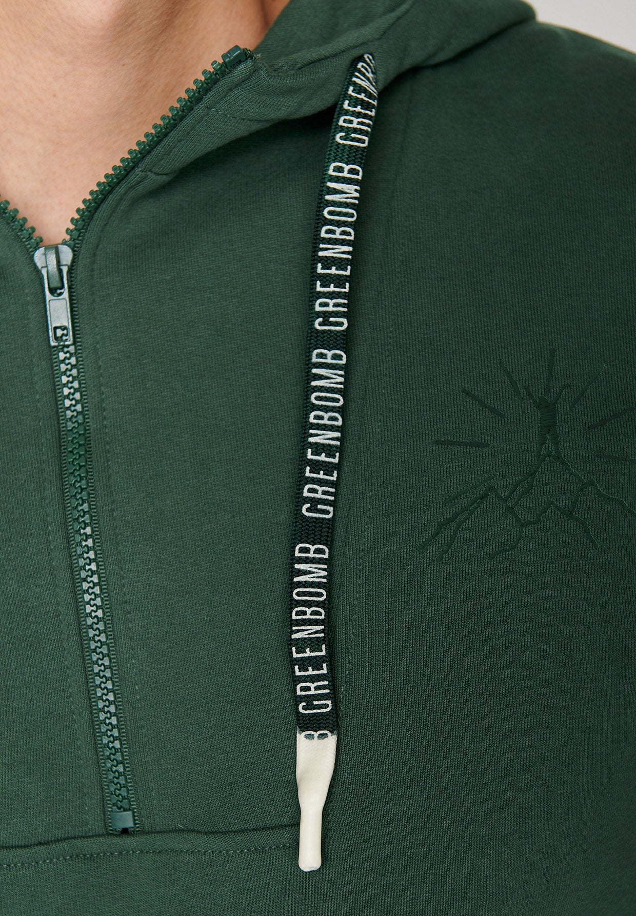 Bottle Green: Lässiger Half-Zip aus Bio-Baumwolle für Herren [7196]