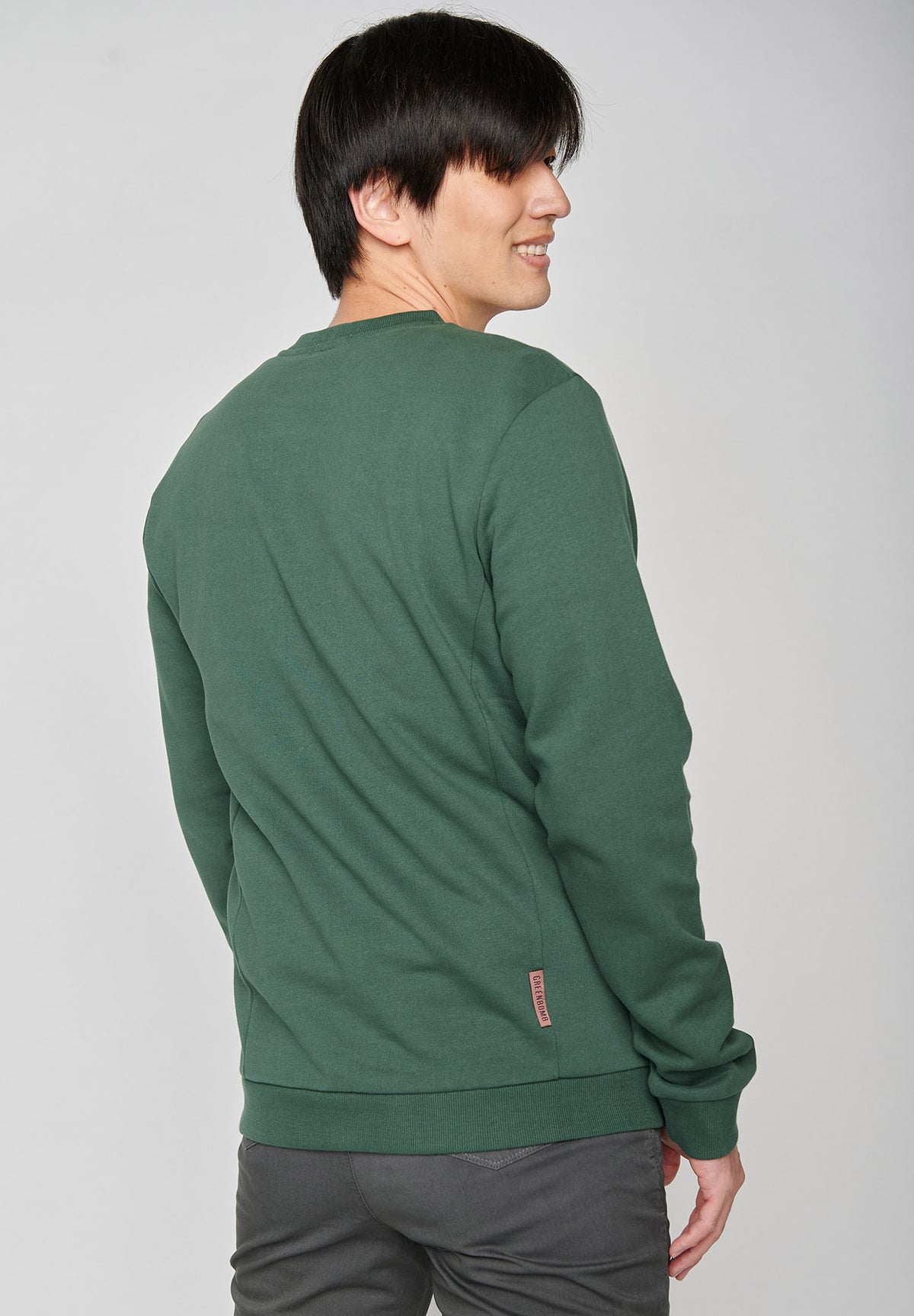 Bottle Green: Lässiges Sweatshirt aus Bio-Baumwolle für Herren [7216]