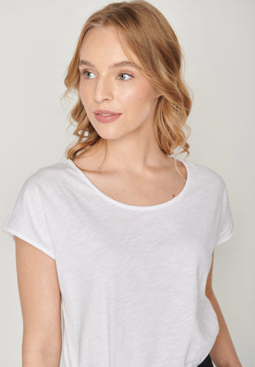 Weiß:  Sportliches T-Shirt aus Bio-Baumwolle für Damen [72]