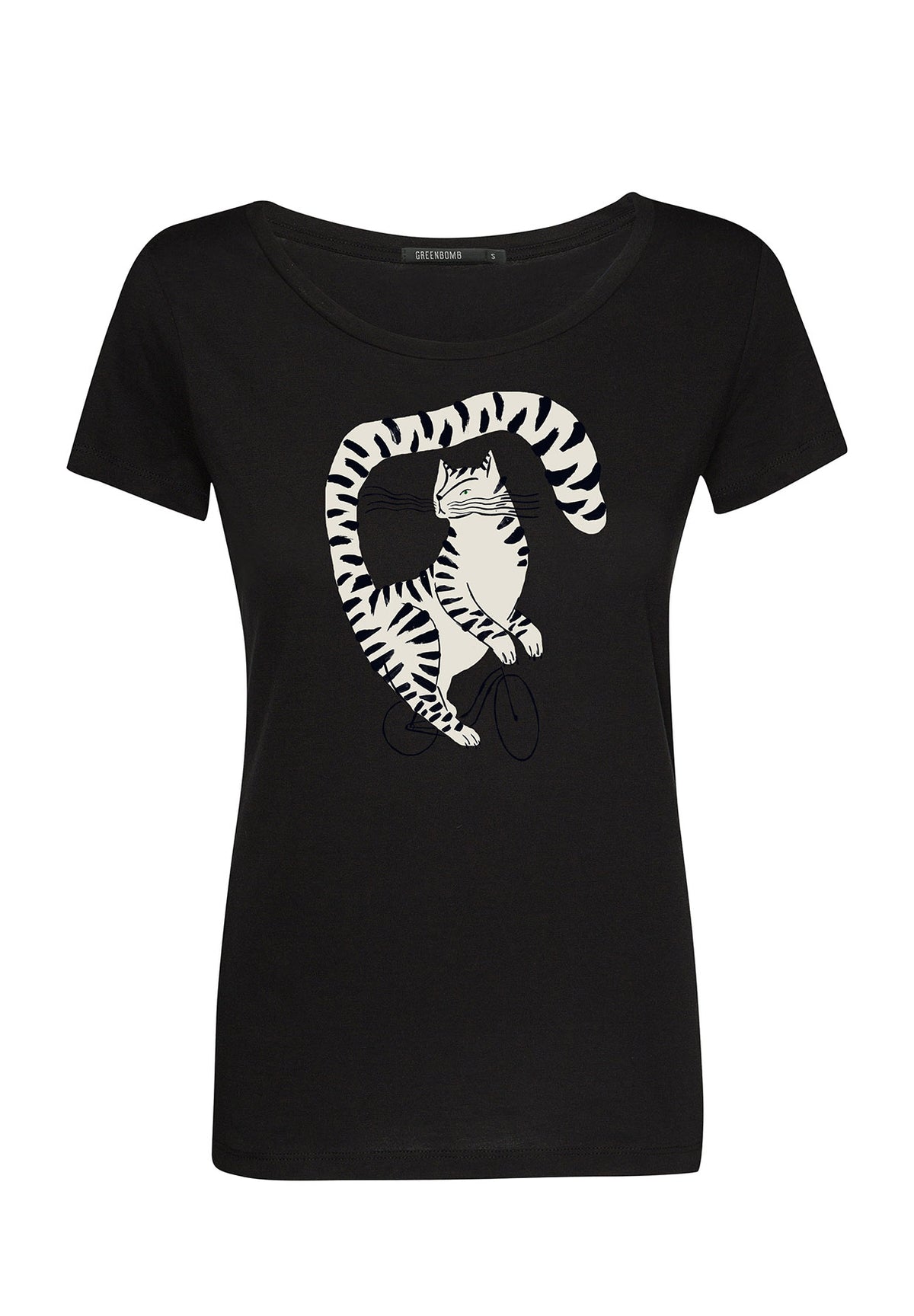 Black: Sportliches T-Shirt aus Bio-Baumwolle für Damen [7300]