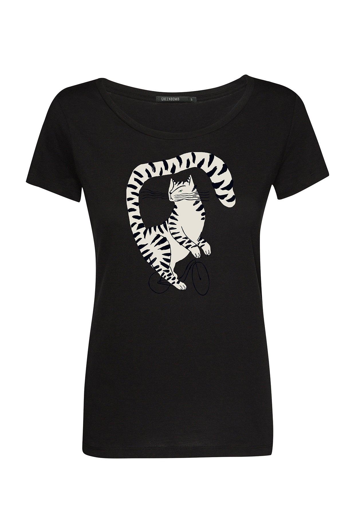 Black: Sportliches T-Shirt aus Bio-Baumwolle für Damen [7300]