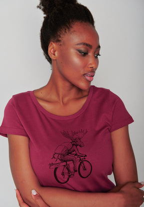 Berry Blossom: Lässiges T-Shirt aus Bio-Baumwolle für Damen [7395]