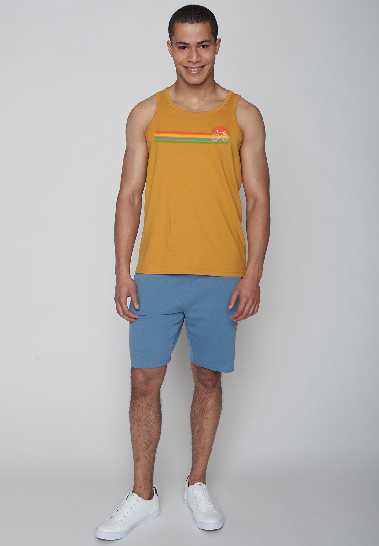 Gelber Sommerliches Tanktop aus Bio-Baumwolle für Herren (3)