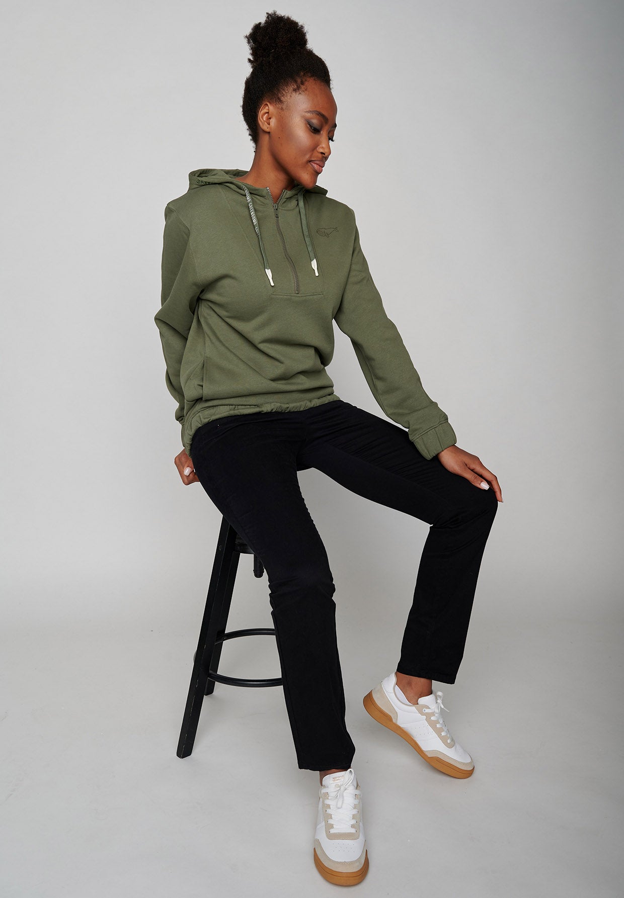 Dirty Olive: Lässiger Half-Zip aus Bio-Baumwolle für Herren [7406]