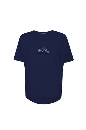 Blau:  Lässiges T-Shirt aus Bio-Baumwoll Mix für Damen [7464]