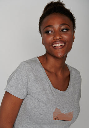 Heather Grey: Sportliches T-Shirt aus Bio-Baumwolle für Damen [7492]