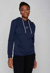 Navy: Gemütlicher Hoodie aus Bio-Baumwolle für Damen [7500]
