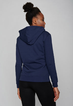 Navy: Gemütlicher Hoodie aus Bio-Baumwolle für Damen [7501]