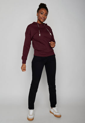 Velvet Rain: Lässiger Hoodie aus Bio-Baumwolle für Damen [7528]