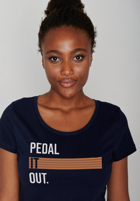 Dark Navy: Lässiges T-Shirt aus Bio-Baumwolle für Damen [7553]