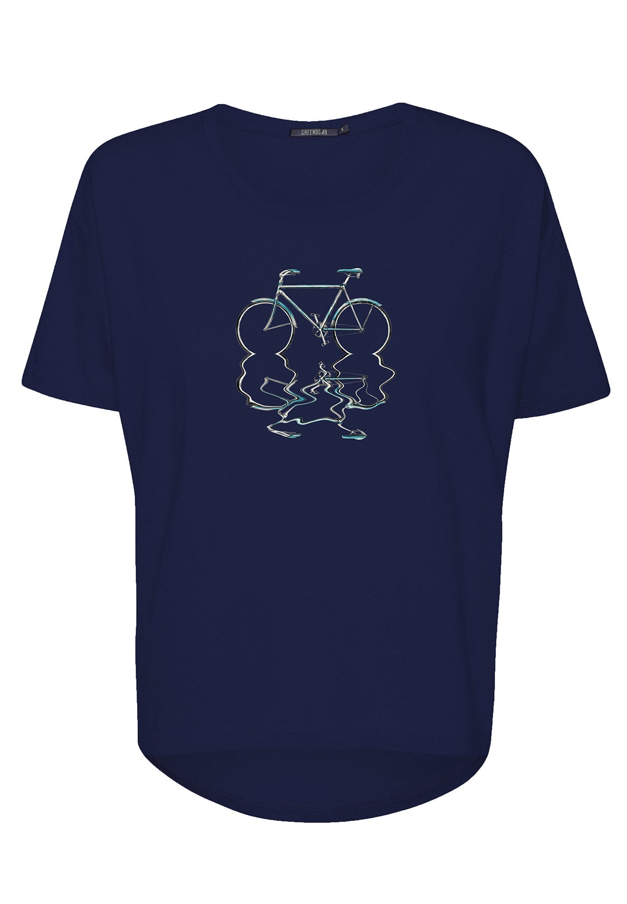 Blau:  Lässiges T-Shirt aus Bio-Baumwoll Mix für Damen [7565]