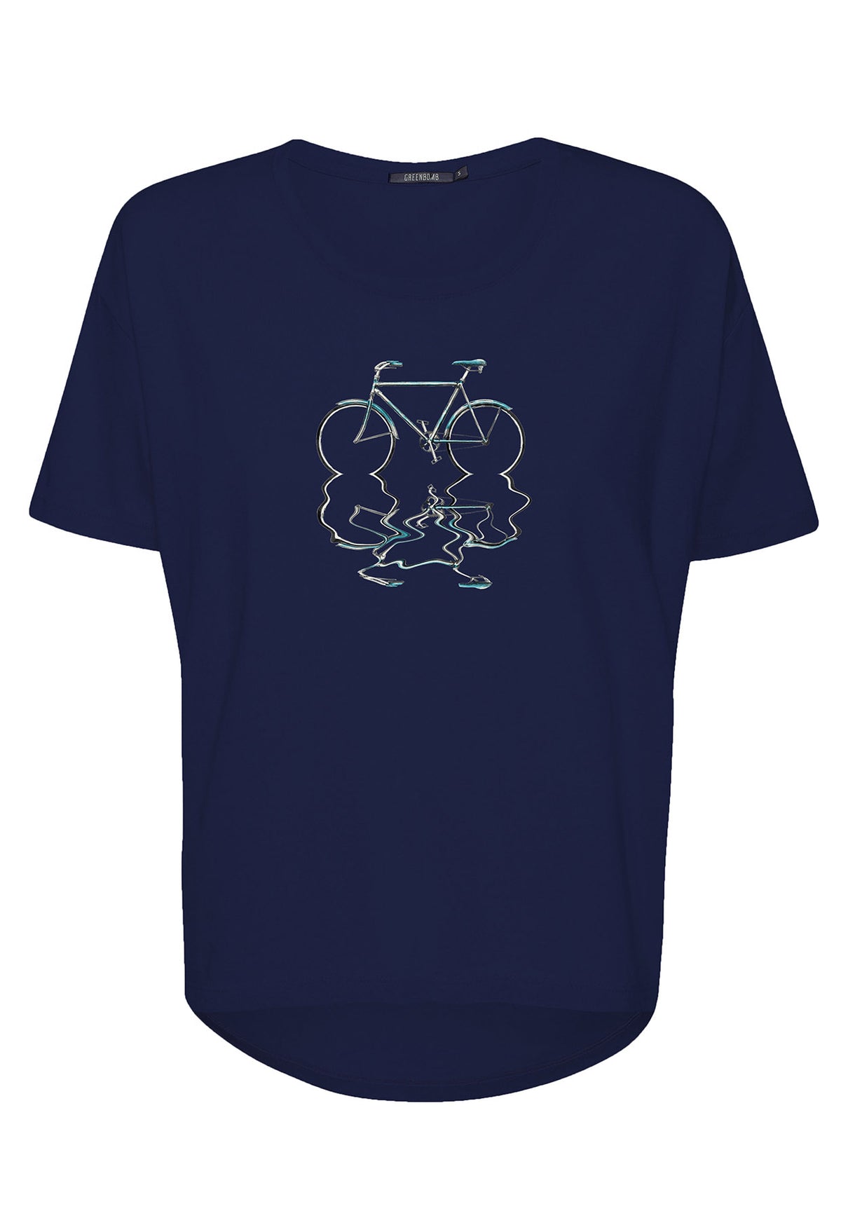 Navy: Lässiges T-Shirt aus Bio-Baumwoll-Mix für Damen [7565]