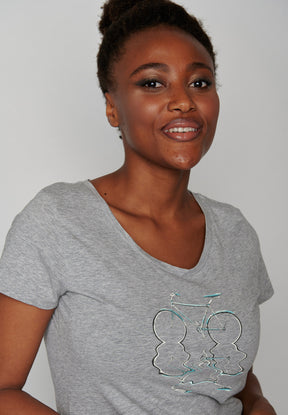 Heather Grey: Lässiges T-Shirt aus Bio-Baumwolle für Damen [7570]