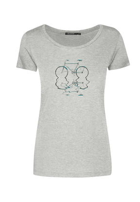 Heather Grey: Lässiges T-Shirt aus Bio-Baumwolle für Damen [7571]