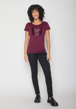 Rosa Lässiges T-Shirt aus Bio-Baumwolle für Damen (8)