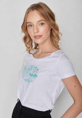 White: Sportliches T-Shirt aus Bio-Baumwolle für Damen [7740]