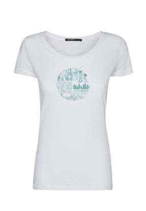 White: Sportliches T-Shirt aus Bio-Baumwolle für Damen [7741]
