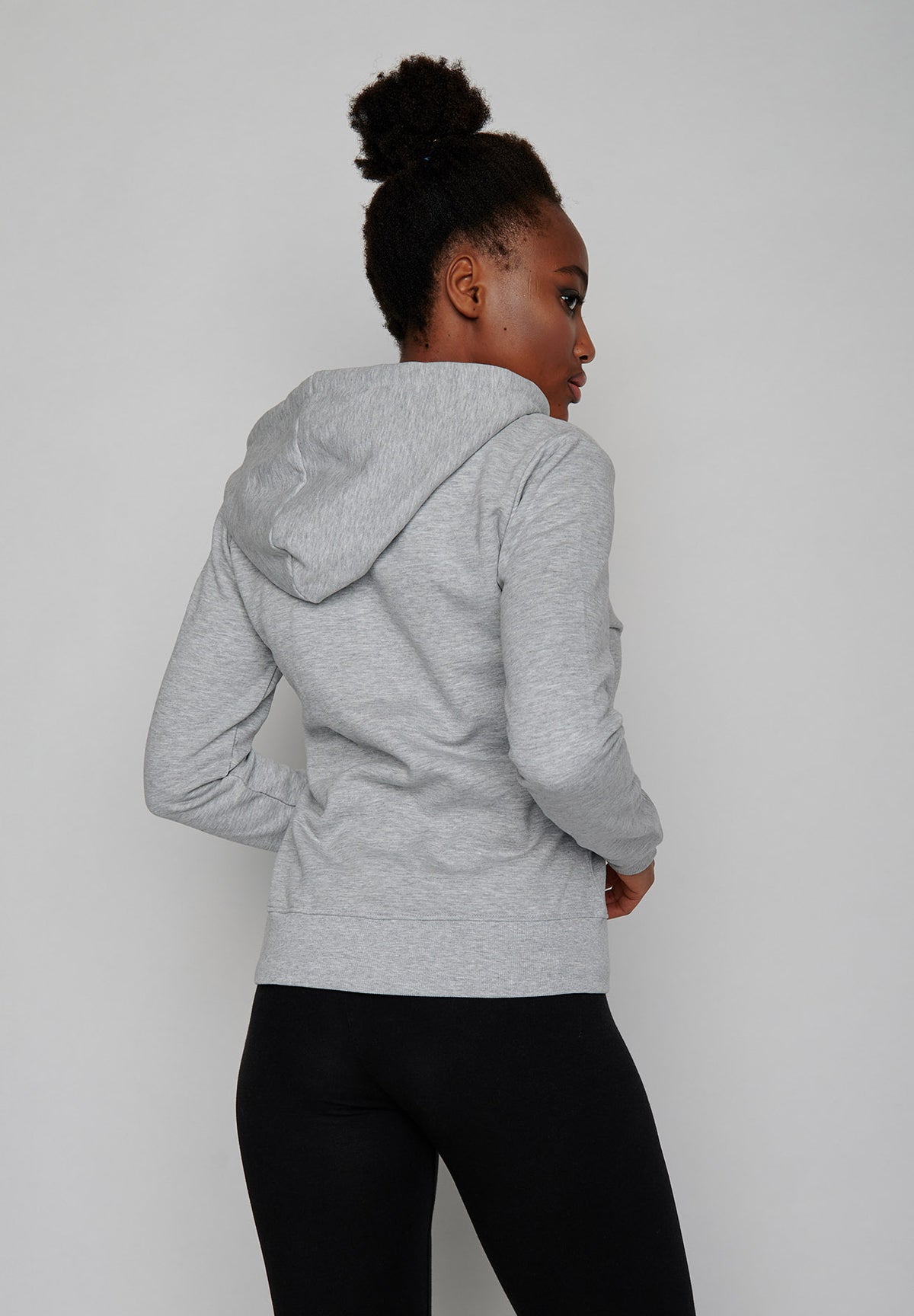 Heather Grey: Gemütliche Zipjacke aus Bio-Baumwolle für Damen [7785]