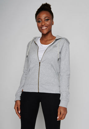 Heather Grey: Gemütliche Zipjacke aus Bio-Baumwolle für Damen [7786]
