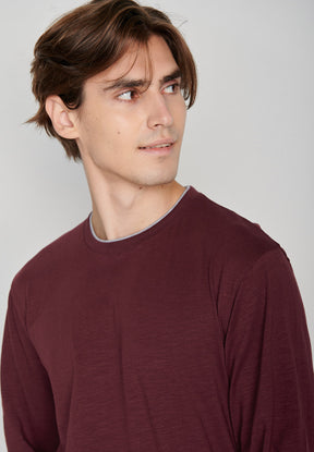 Velvet Rain: Elegantes Longsleeve aus Bio-Baumwolle für Herren [7859]