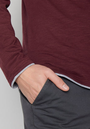 Velvet Rain: Elegantes Longsleeve aus Bio-Baumwolle für Herren [7860]