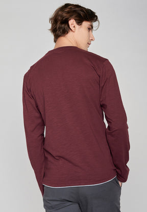 Velvet Rain: Elegantes Longsleeve aus Bio-Baumwolle für Herren [7861]