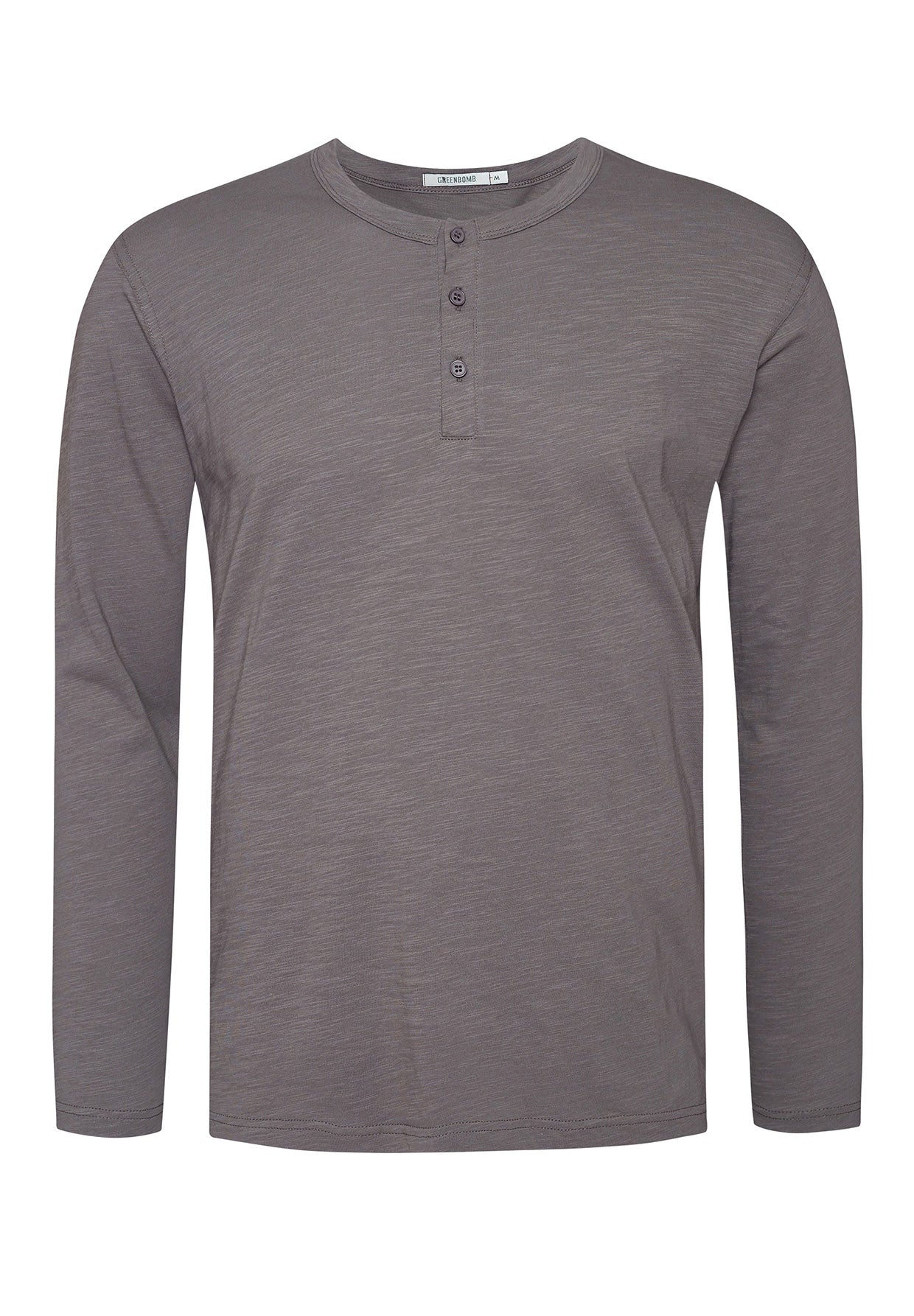 Shadow Grey: Elegantes Longsleeve aus Bio-Baumwolle für Herren [7880]