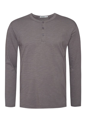 Shadow Grey: Elegantes Longsleeve aus Bio-Baumwolle für Herren [7880]