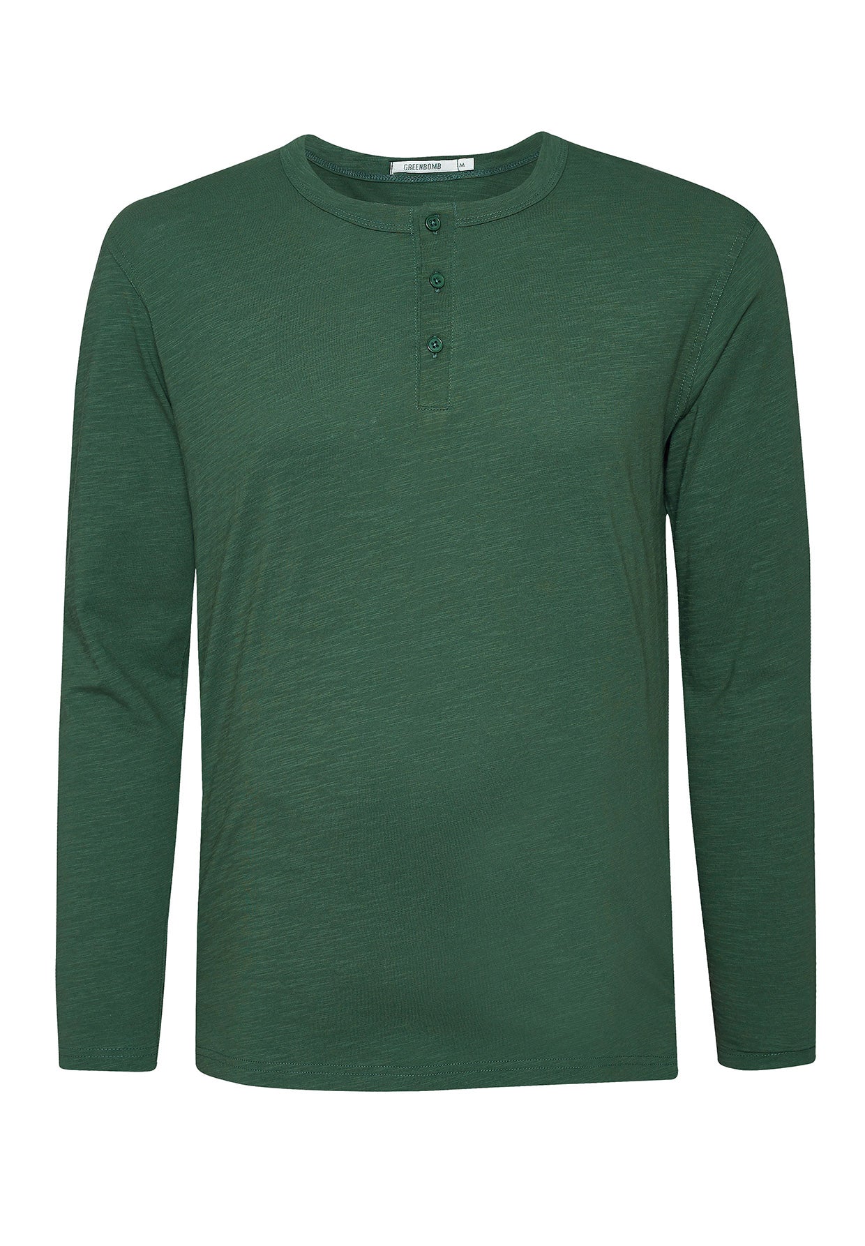 Bottle Green: Elegantes Longsleeve aus Bio-Baumwolle für Herren [7886]