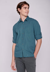 Sloppy Blue: Elegantes Hemd aus Bio-Baumwolle für Herren [7904]