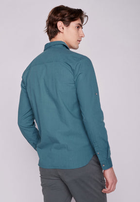 Sloppy Blue: Elegantes Hemd aus Bio-Baumwolle für Herren [7910]