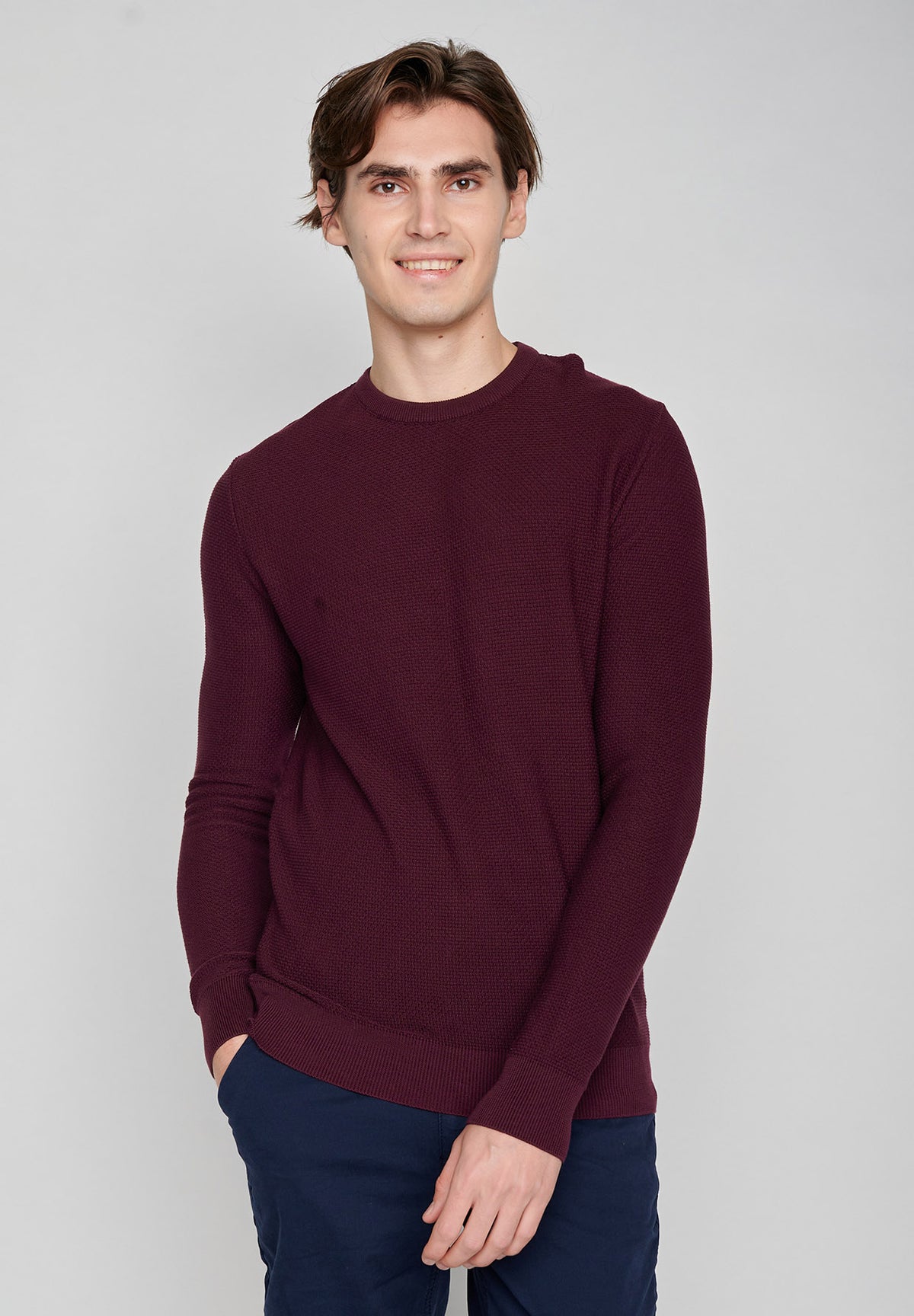 Velvet Rain: Lässiger Strickpullover aus Bio-Baumwolle für Herren [7945]