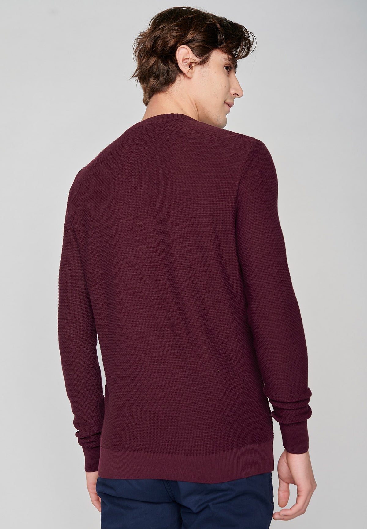 Velvet Rain: Lässiger Strickpullover aus Bio-Baumwolle für Herren [7947]