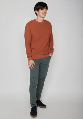 Burned Orange: Lässiger Strickpullover aus Bio-Baumwolle für Herren [7954]