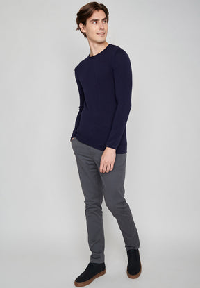 Blau:  Elegantes Sweatshirt aus Bio-Baumwolle für Herren [7964]