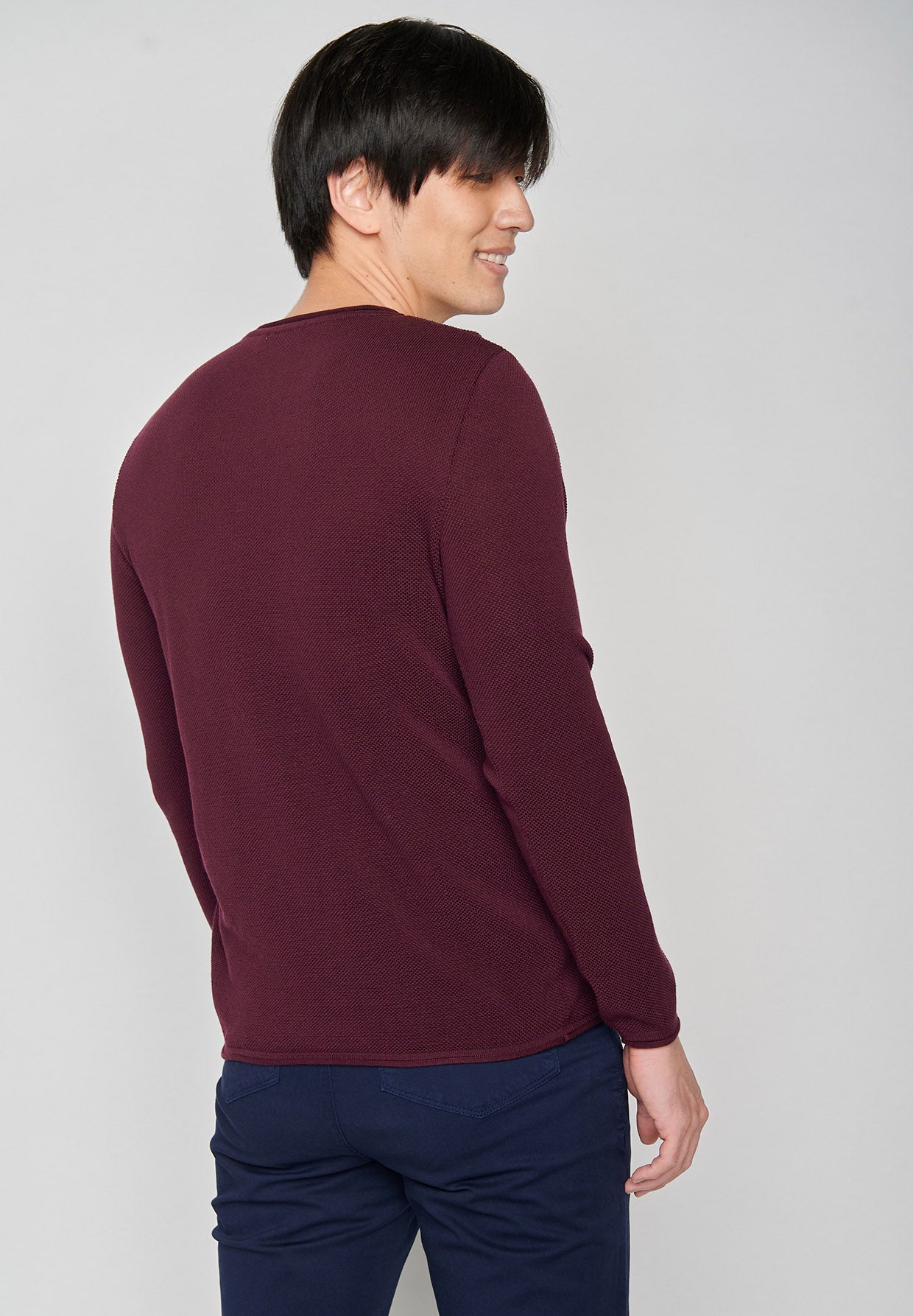 Rot:  Elegantes Sweatshirt aus Bio-Baumwolle für Herren [7972]