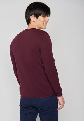 Rot:  Elegantes Sweatshirt aus Bio-Baumwolle für Herren [7972]