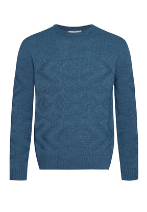 Frost Blue: Eleganter Strickpullover aus Wolle und Bio-Baumwole für Herren [7973]