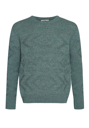 Silent Green: Eleganter Strickpullover aus Wolle und Bio-Baumwole für Herren [7979]
