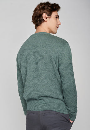 Silent Green: Eleganter Strickpullover aus Wolle und Bio-Baumwole für Herren [7984]