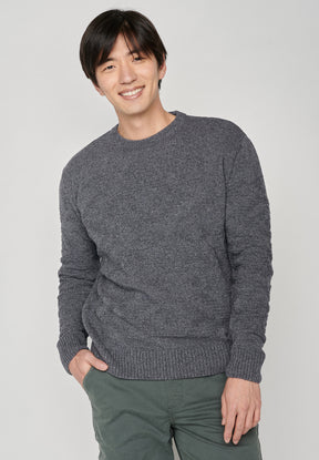 Atlantic Grey: Eleganter Strickpullover aus Wolle und Bio-Baumwole für Herren [7987]