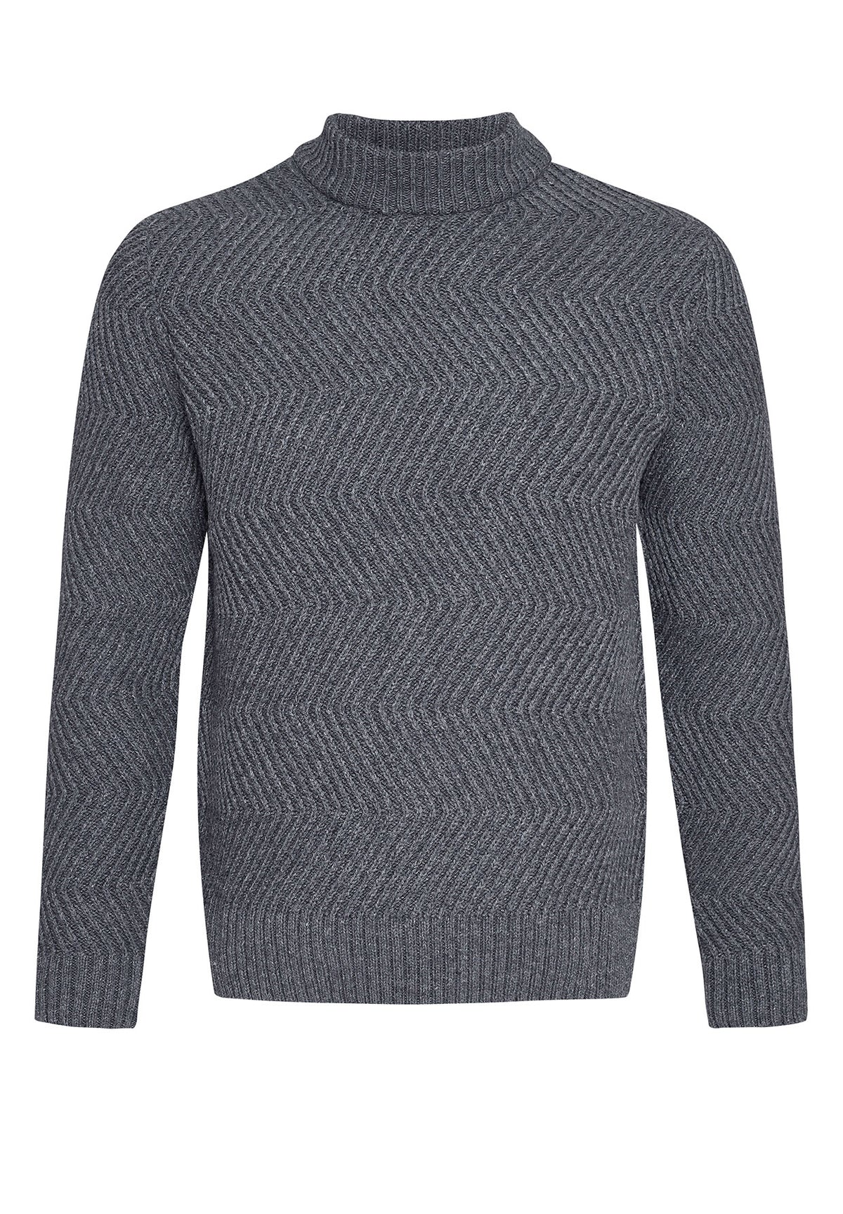 Atlantic Grey: Gemütlicher Strickpullover aus Woll Mix für Herren [7990]